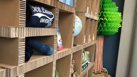 Bibliotheek inrichten karton