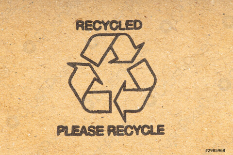Recycle symbol on brown recycled 2985968